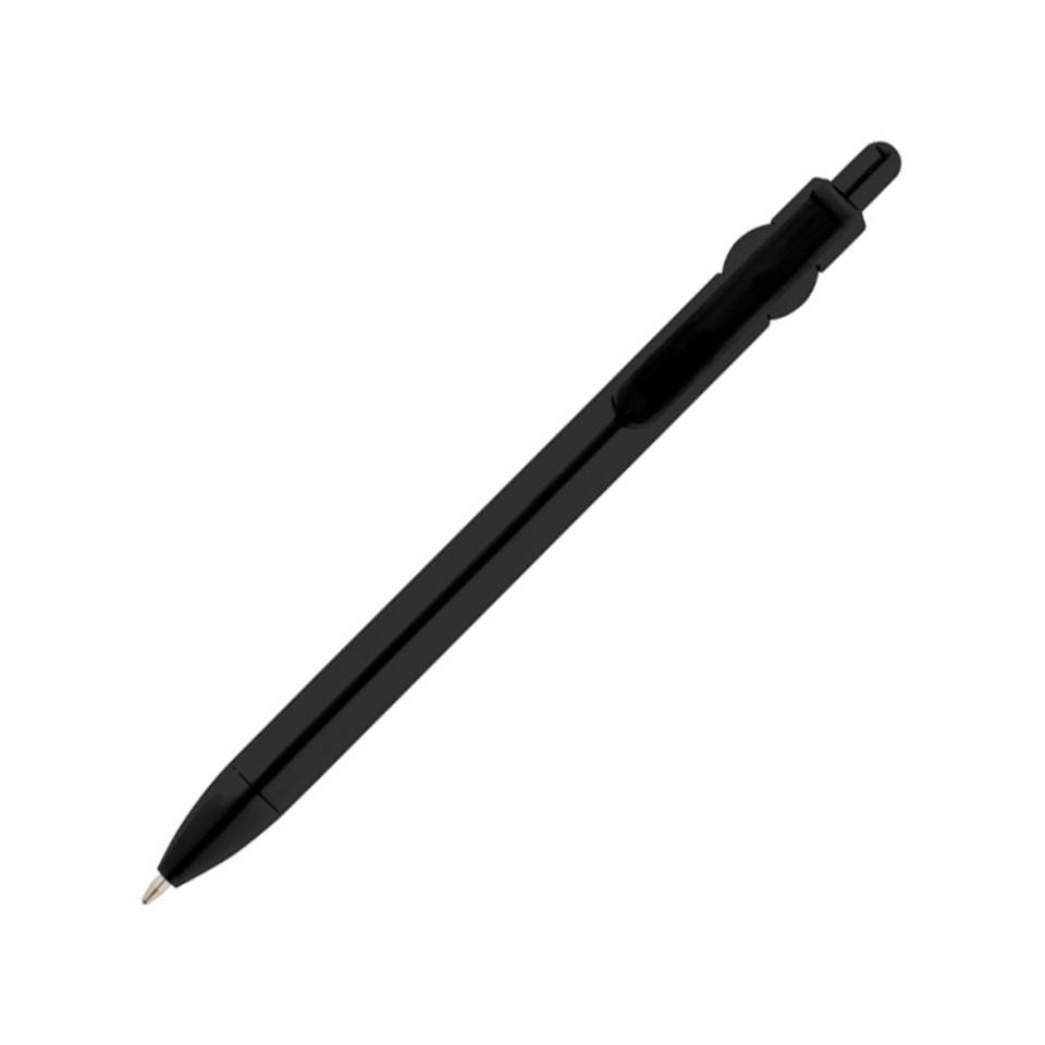 Fidget шариковая ручка из переработанной пластмассы - сплошной черный