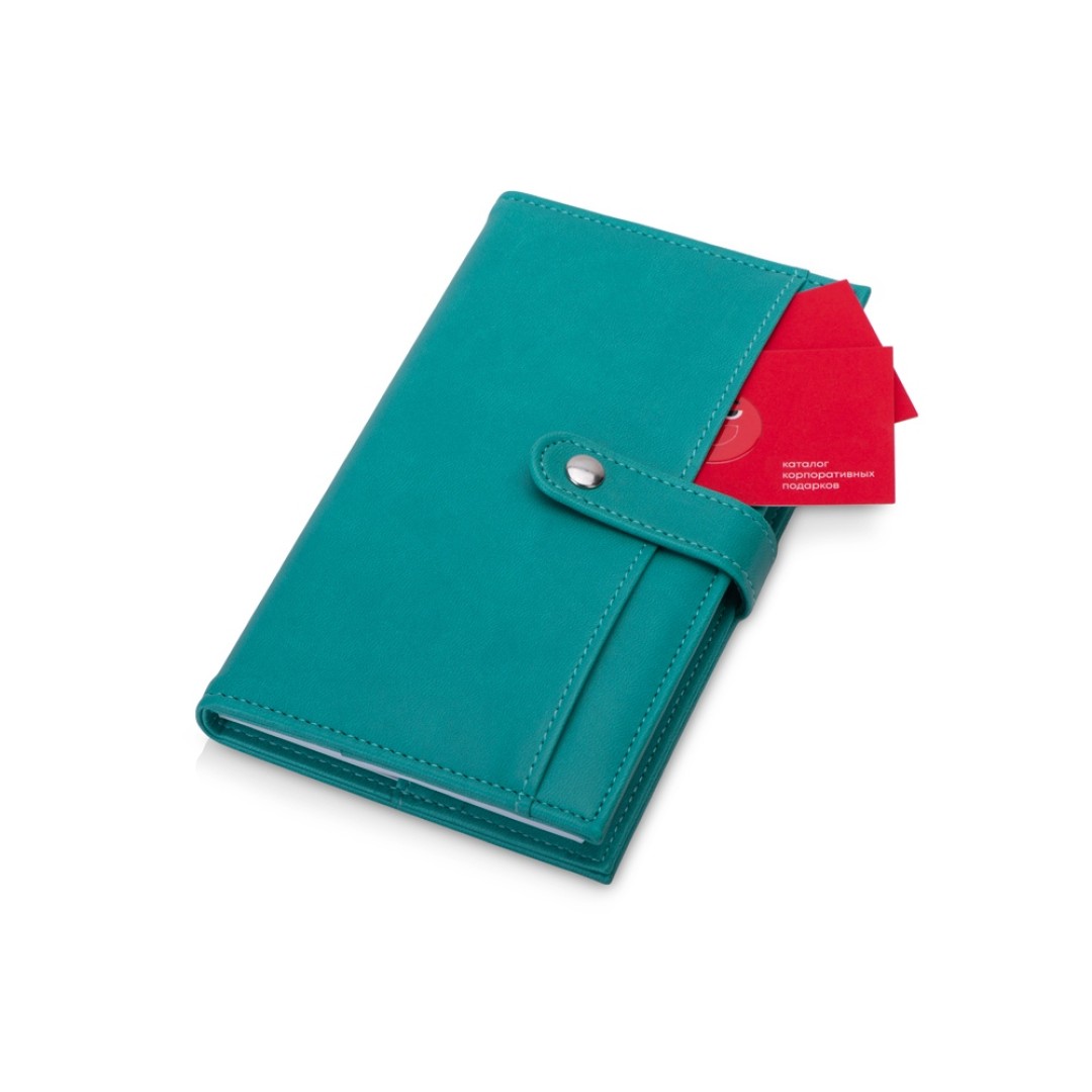 Блокнот-кошелек с сменным блоком А6 "Wall Street", 64 листа, бирюзовый