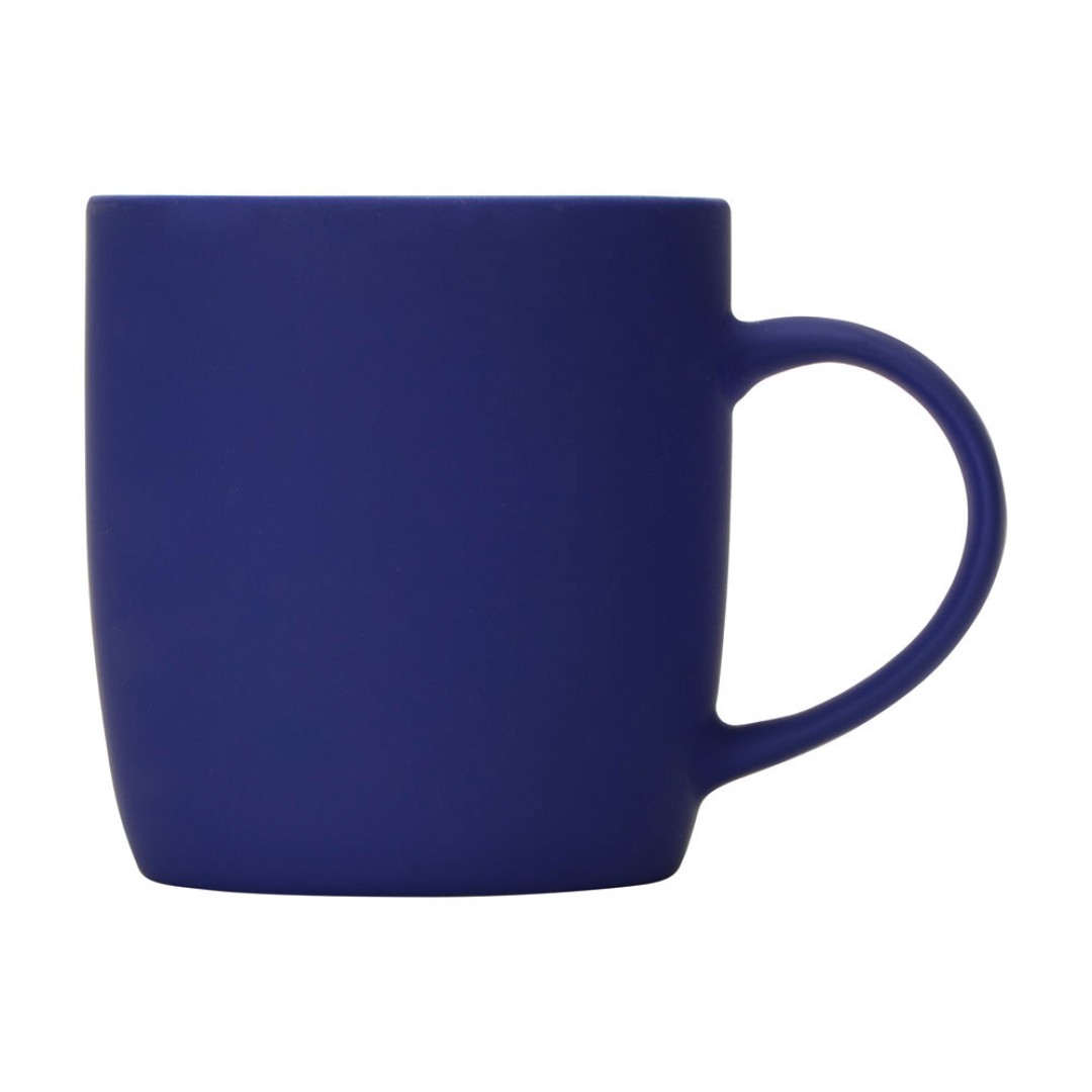 Кружка с покрытием soft-touch "Dalgona", синяя (P)