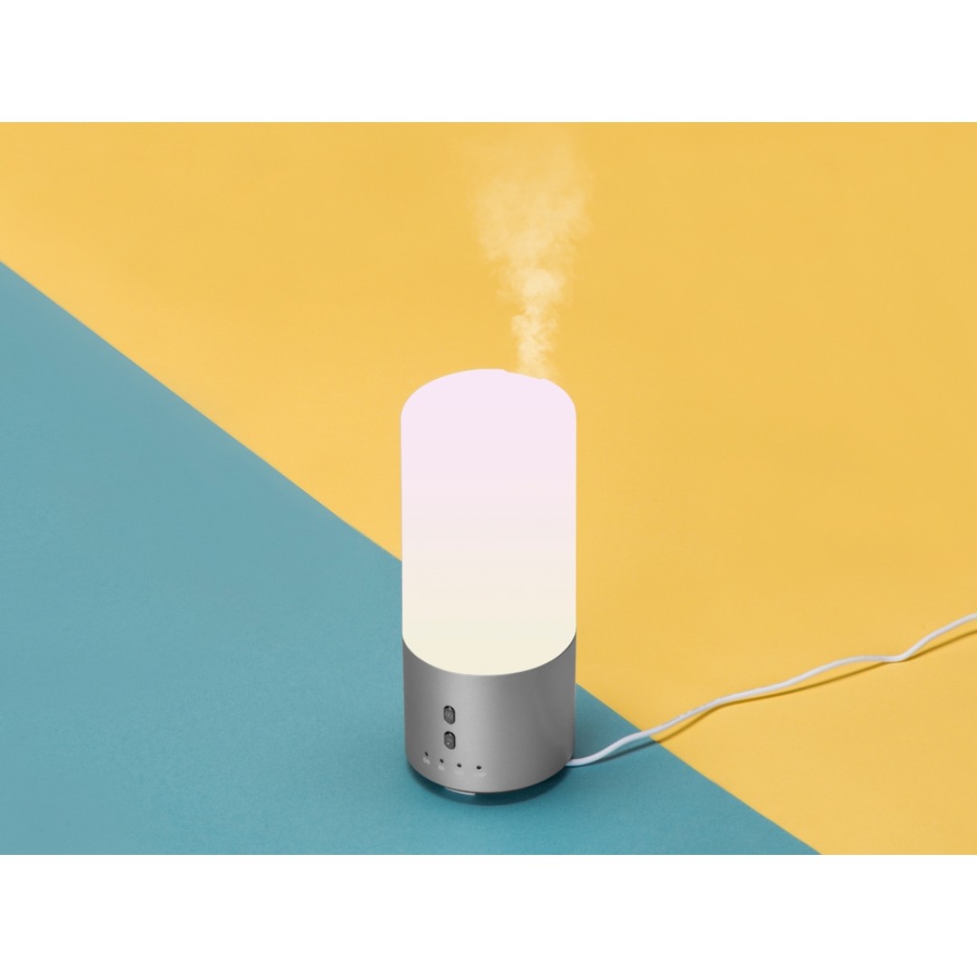 Увлажнитель воздуха с подсветкой "Breathe", белый/серебристый