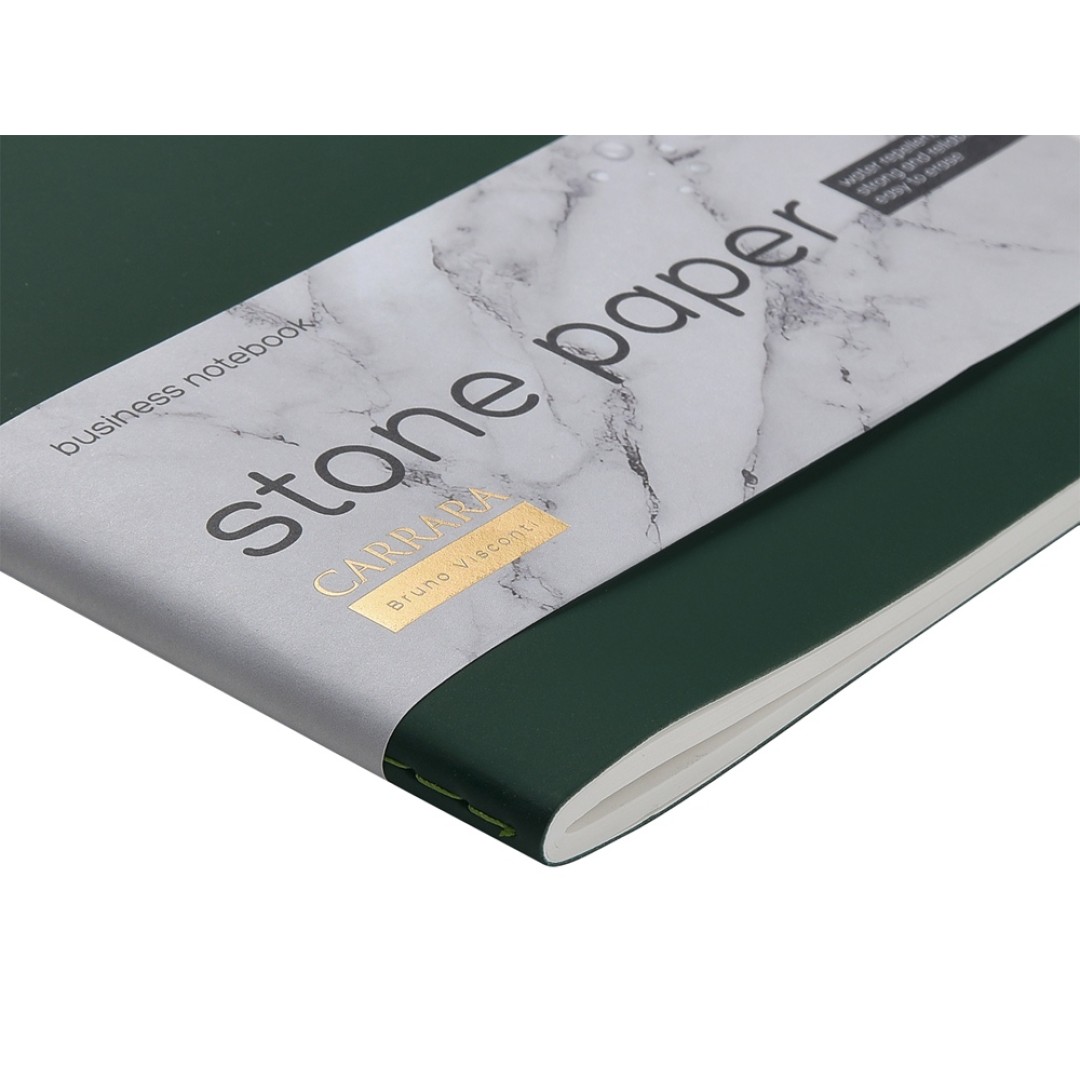 Тетрадь с каменной бумагой А5 "Carrara" 40 л., линейка, зеленый