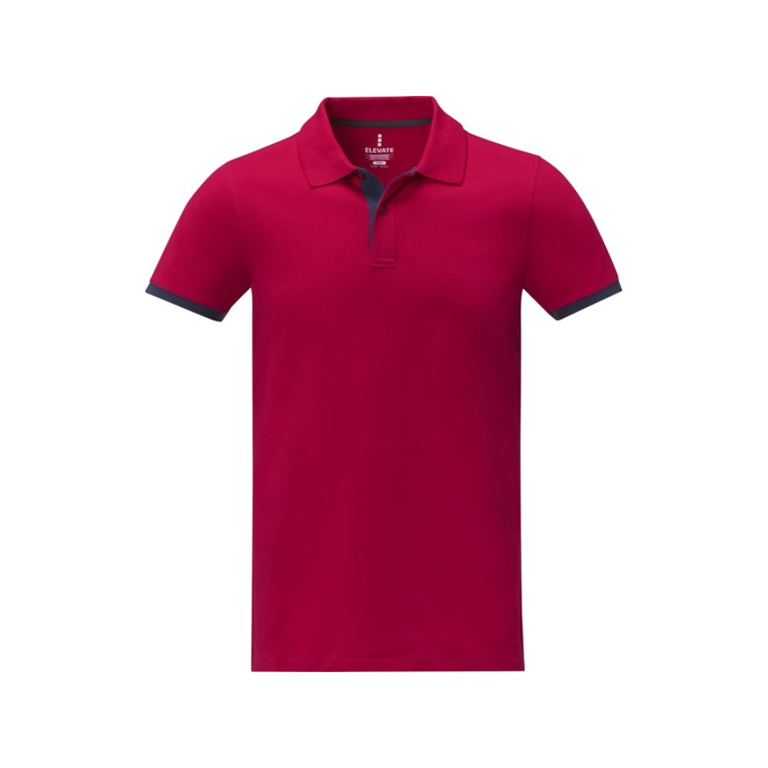 Morgan Двухцветное мужское поло с коротким рукавом , красный