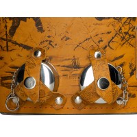 Набор «Подарочный»: фляга 510/2(рыжая кожа), 1,5 л+ 2 стаканчика+нож