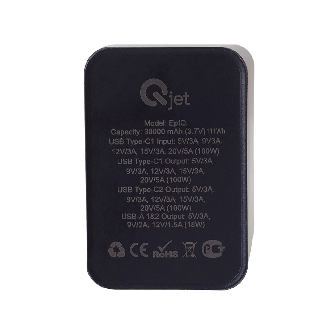 Внешний аккумулятор для ноутбуков «EpIQ», 100 Вт, 30000 mAh, темно-серый