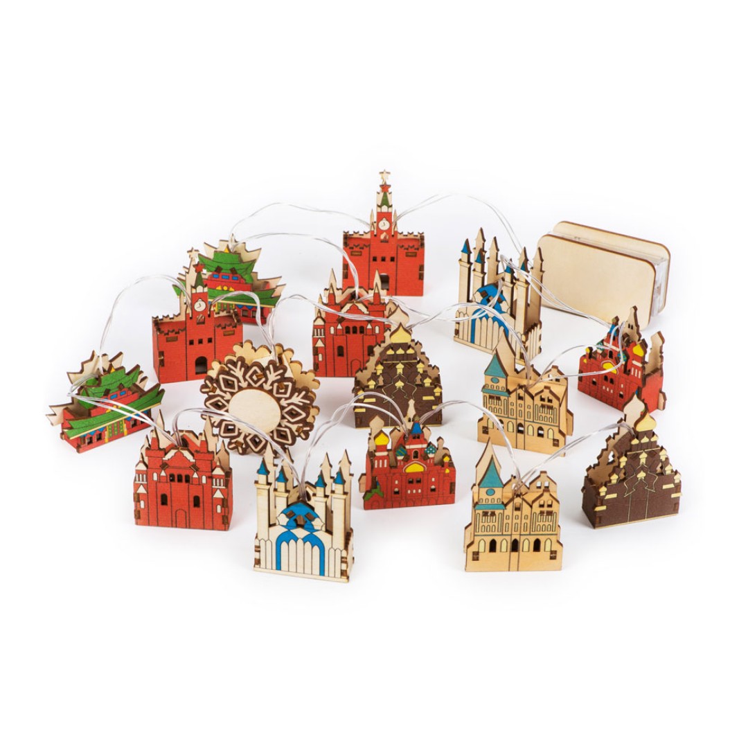 Ёлочная гирлянда с лампами «Достопримечательности России»