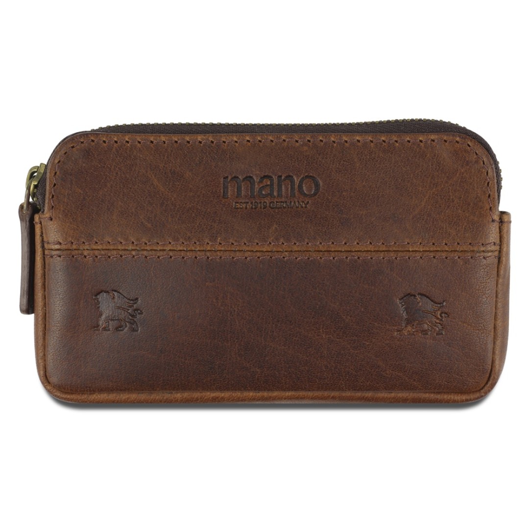 Ключница Mano "Don Leon", натуральная кожа в коричневом цвете, 12 х 7 см