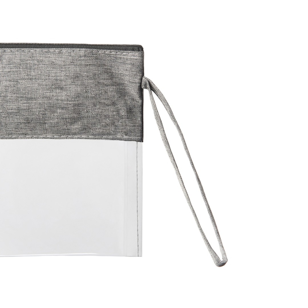 Косметичка из PVC и ткани "Leony", прозрачный/темно-серый