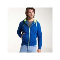 Толстовка на молнии "Fuji", королевский синий/неоновый желтый