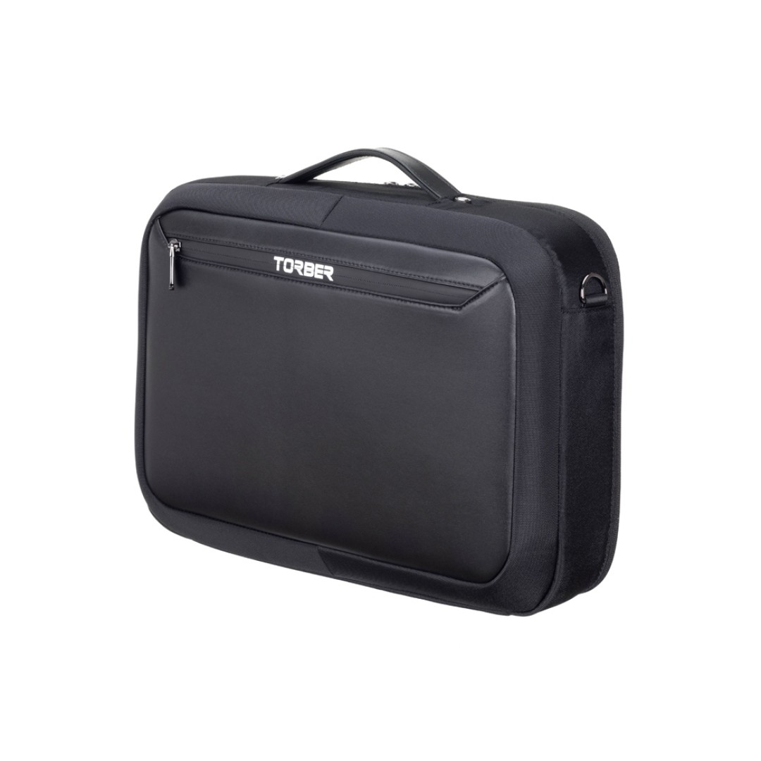 Сумка для ноутбука TORBER VOYAGE 15.6'', черный, нейлон/микрофибра, 43 х 10 х 29 см, 12л