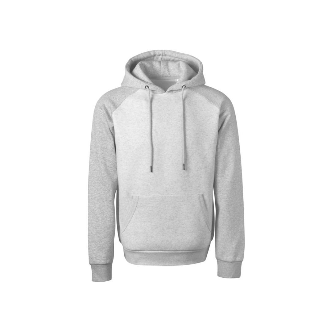 Толстовка с капюшоном «Dublin» мужская, серый меланж/белый меланж
