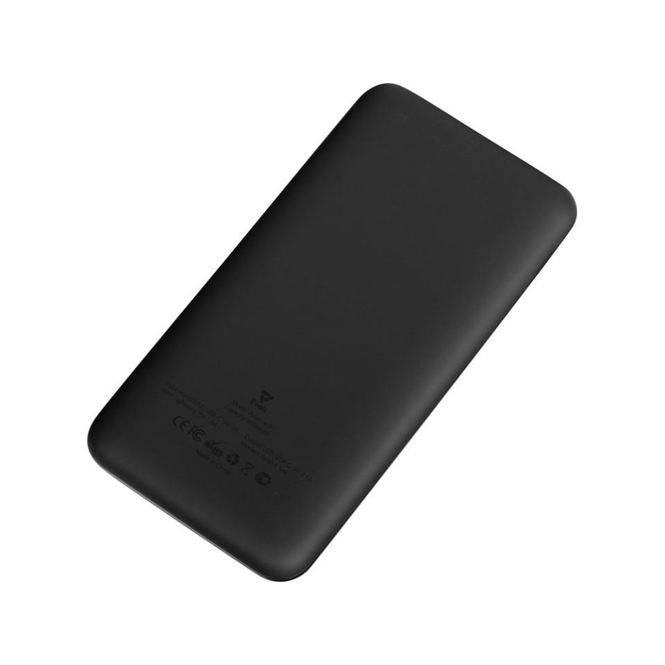 Внешний беспроводной аккумулятор с подсветкой лого «Reserve X» v.2, 8000 mAh, ярко-черный