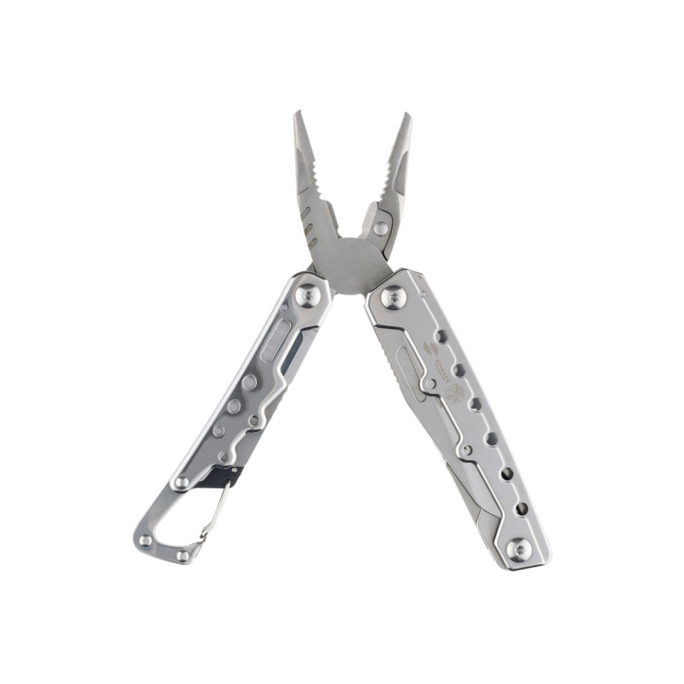Мультитул Stinger, 105x40 мм, 12 функций, сталь, серебристый, в комплекте нейлоновый чехол