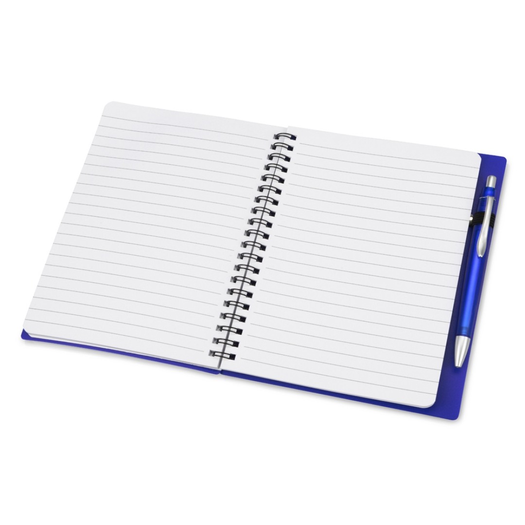Блокнот "Контакт" с ручкой, синий (Р)