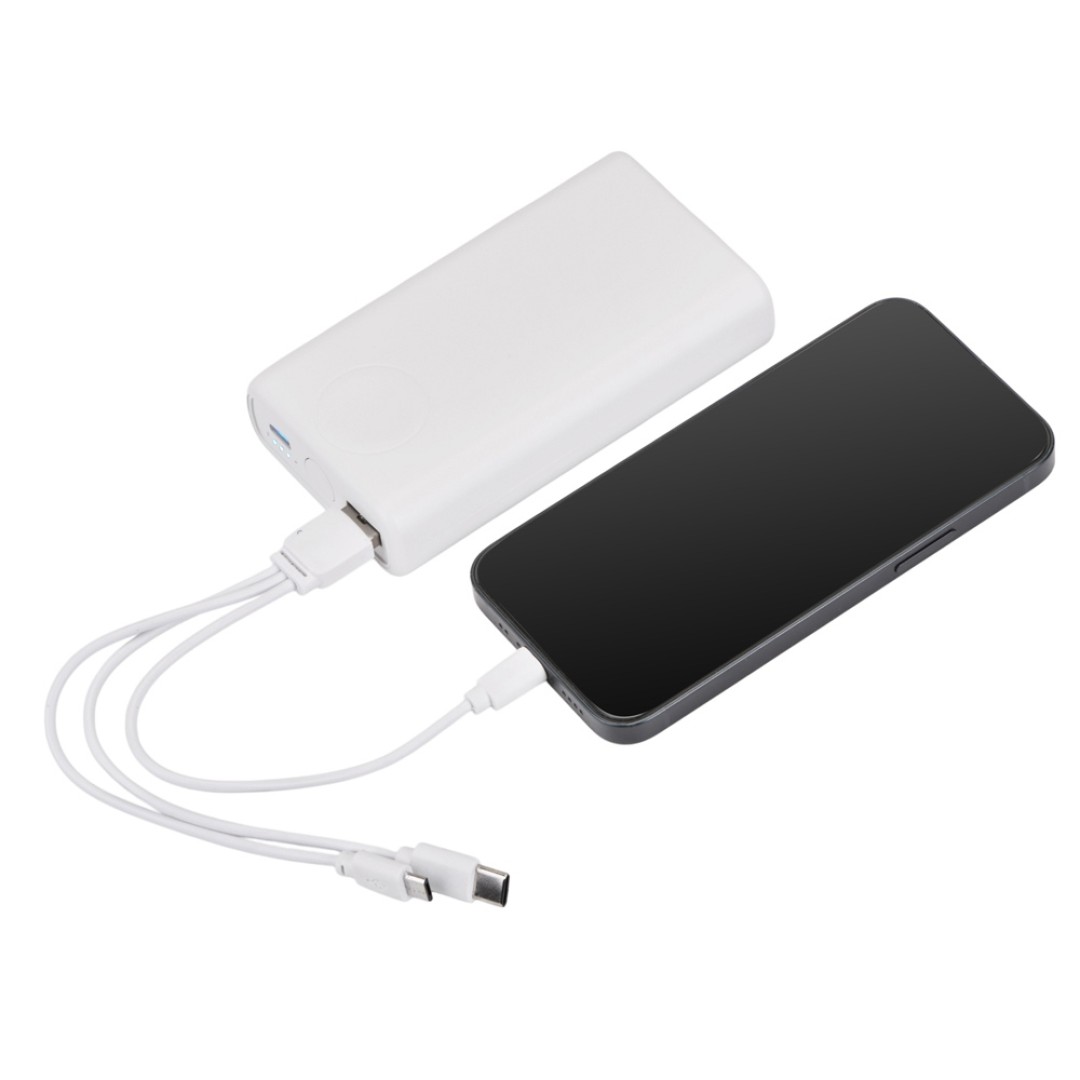 Внешний беспроводной аккумулятор 2-в-1 с функцией зарядки Apple Watch, QC/PD «AtomIQ», 10000 мАч, белый
