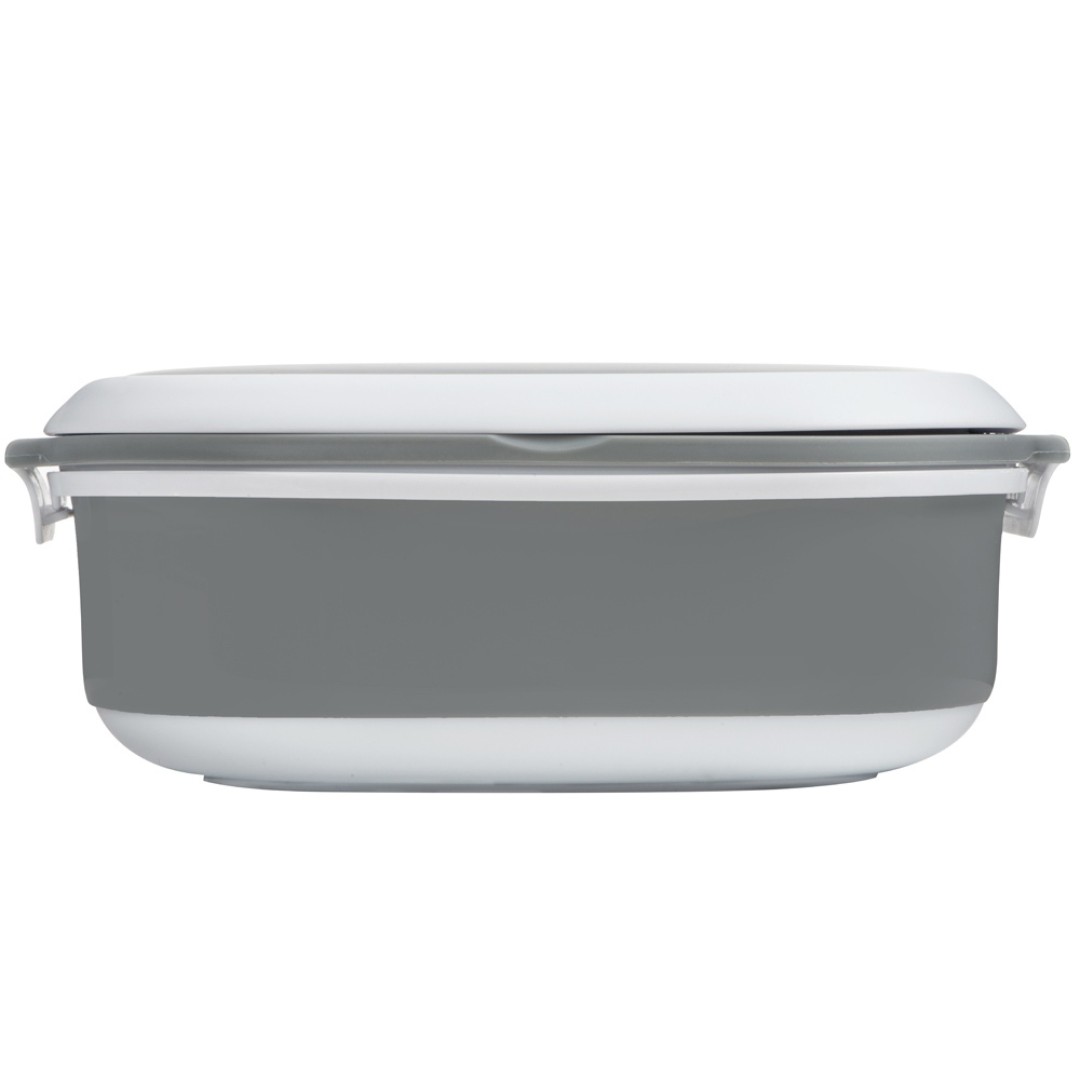 Ланч-бокс Hotty 750 мл для микроволновой печи, серый/белый
