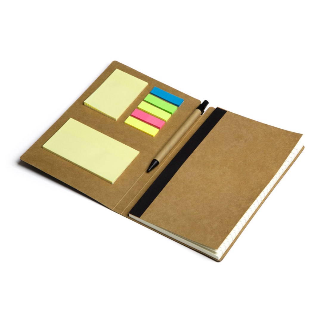 Блокнот с ручкой и набором стикеров А5 "Write and stick", черный