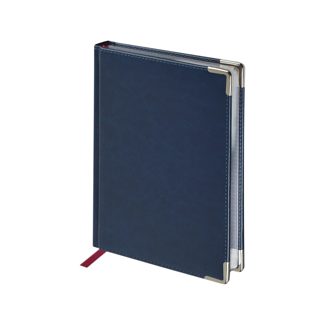 Ежедневник недатированный А5 "Sidney Nebraska", синий (серебряный обрез, серебряные уголки)