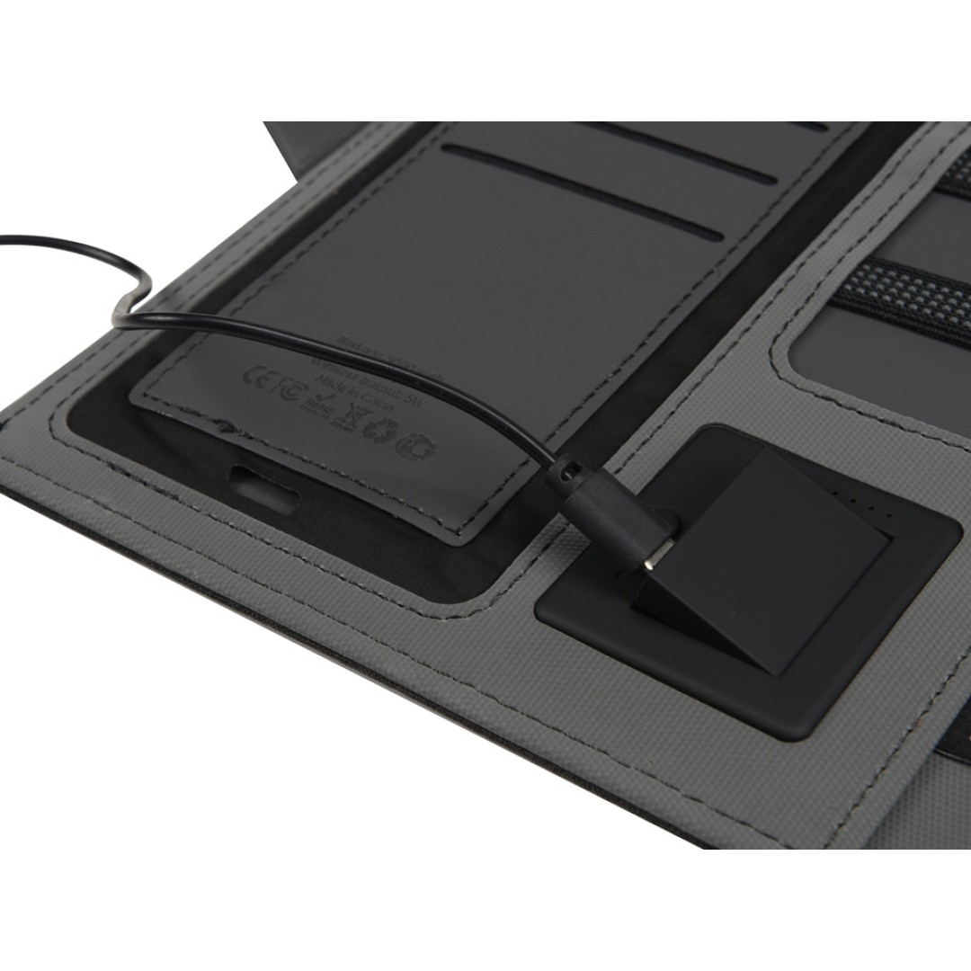 Органайзер с беспроводной зарядкой 5000 mAh "Powernote", светло-серый (P)