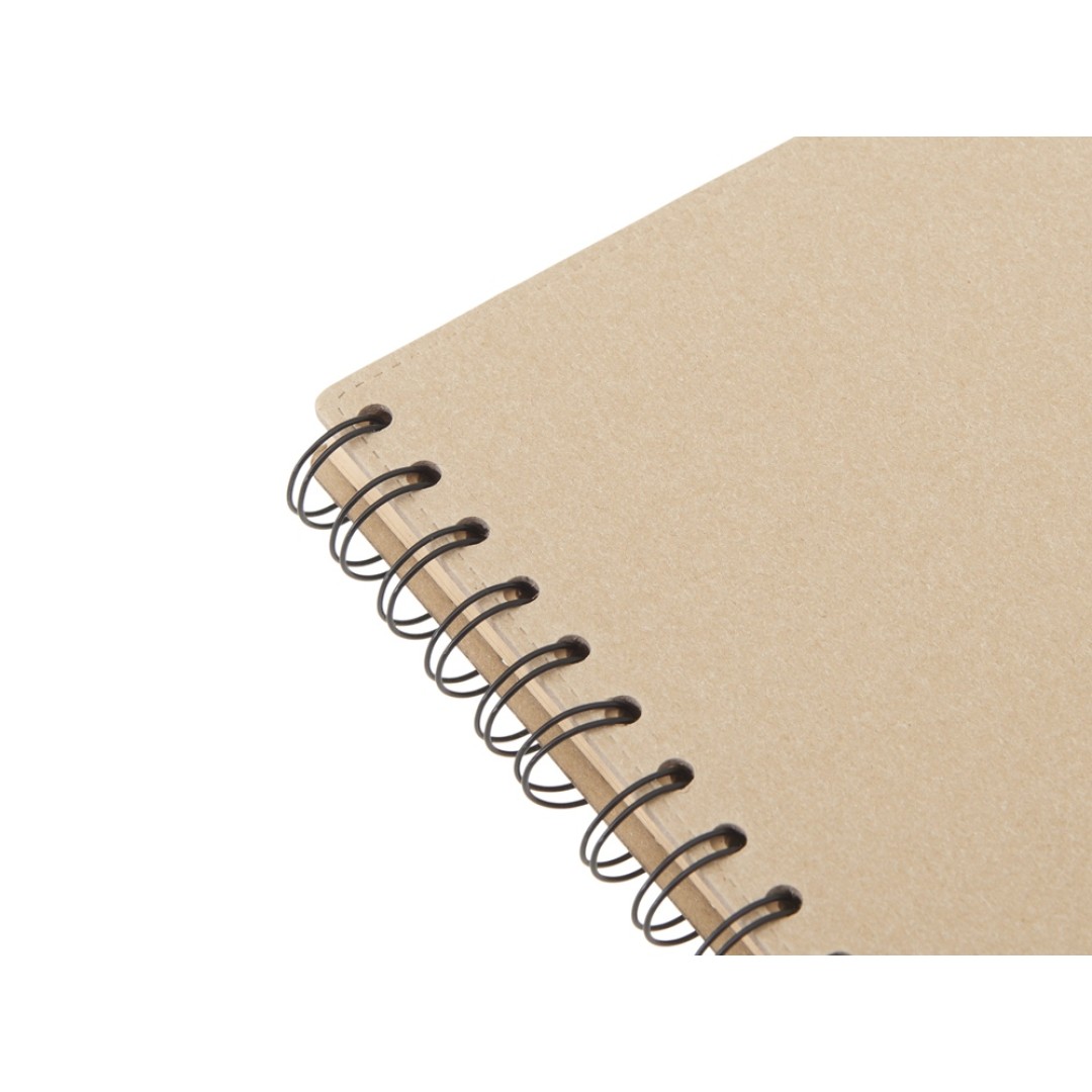 Блокнот на спирали в картонной обложке с переработанной бумагой "Mania", натуральный