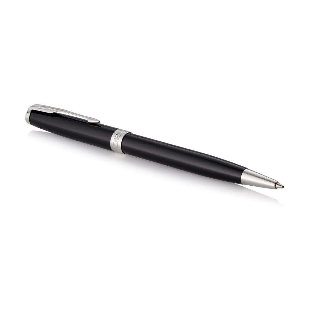 Ручка шариковая «Parker Sonnet Core Black Lacquer CT», черный/серебристый