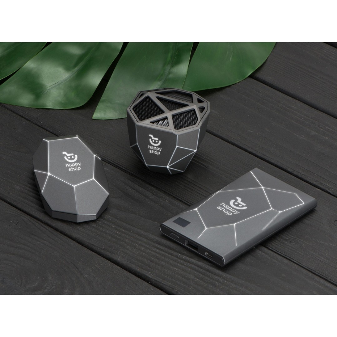 Портативное беспроводное зарядное устройство "Geo Wireless", 5000 mAh, черный