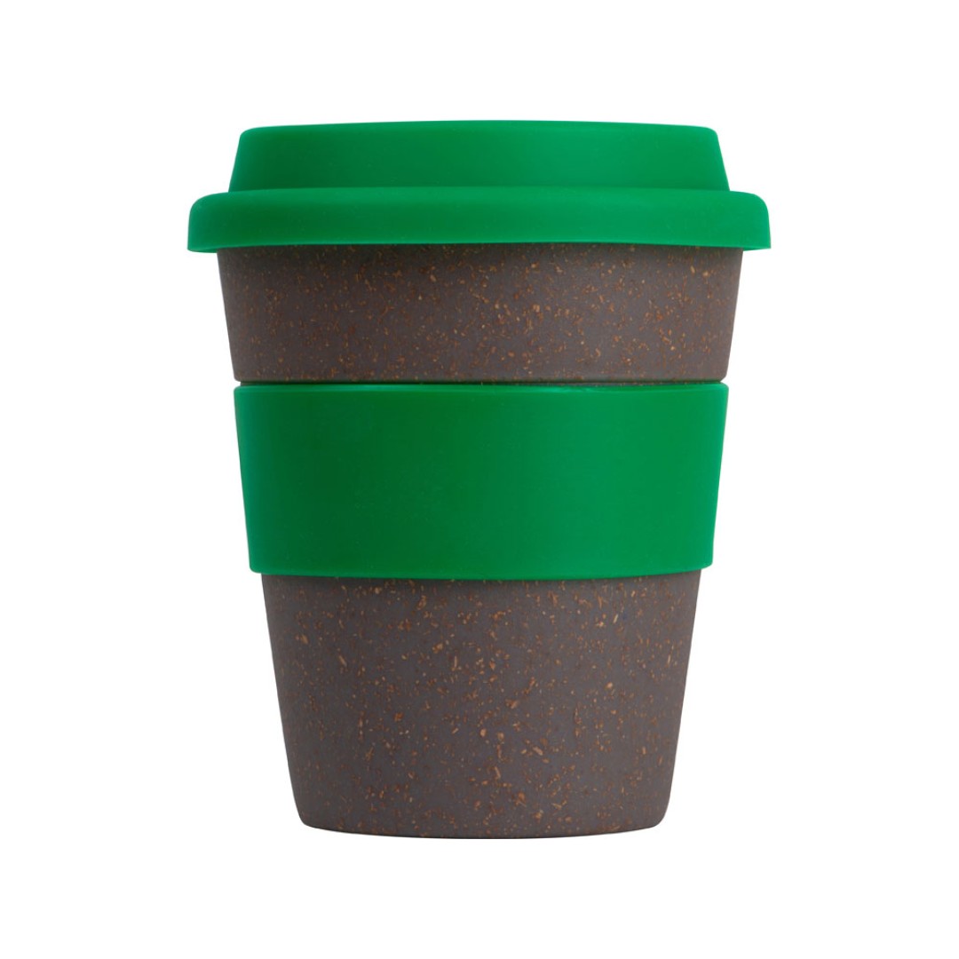 Стакан с силиконовой крышкой "Cafe", зеленый