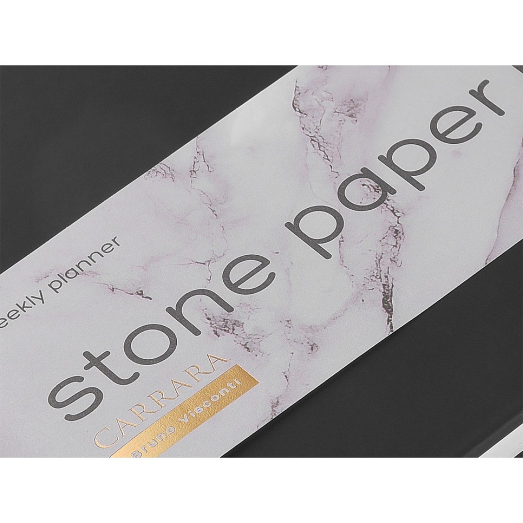 Еженедельник с каменной бумагой А5+ "Carrara", черный