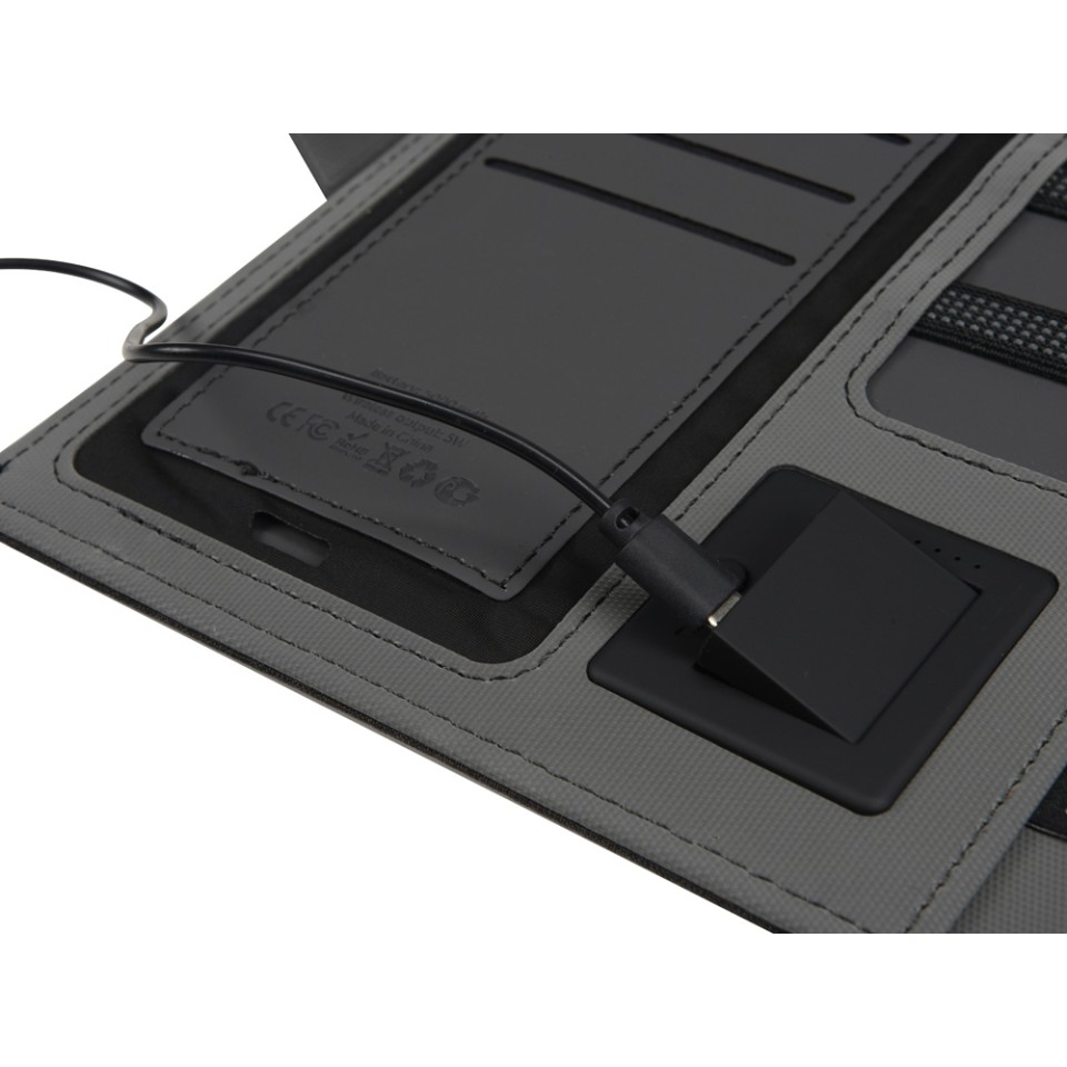 Органайзер с беспроводной зарядкой 5000 mAh "Powernote", светло-серый