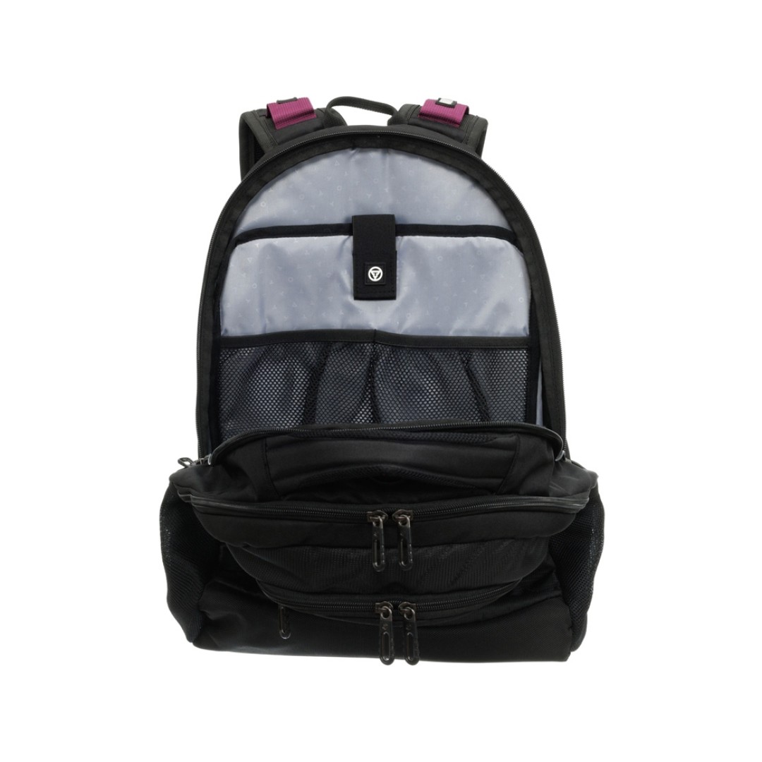 Рюкзак TORBER XPLOR с отделением для ноутбука 15", чёрный/бордовый, полиэстер 600D, 35x20x47 см, 33л