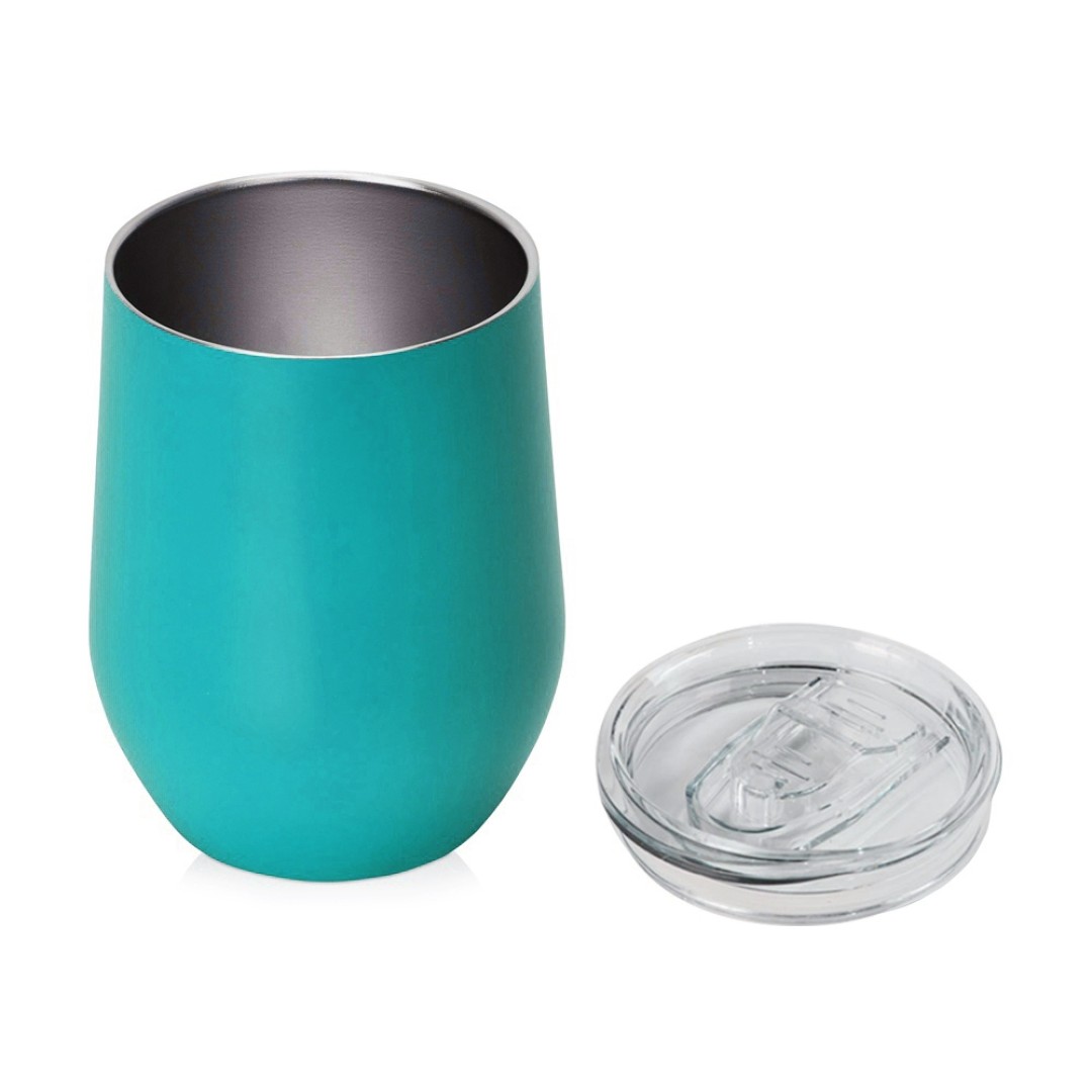 Вакуумная термокружка "Sense", непротекаемая крышка, бирюзовый (Р)