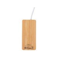 USB хаб с подсветкой лого «Reedia S5», 3*USB, 1*Type C, бамбук, черный