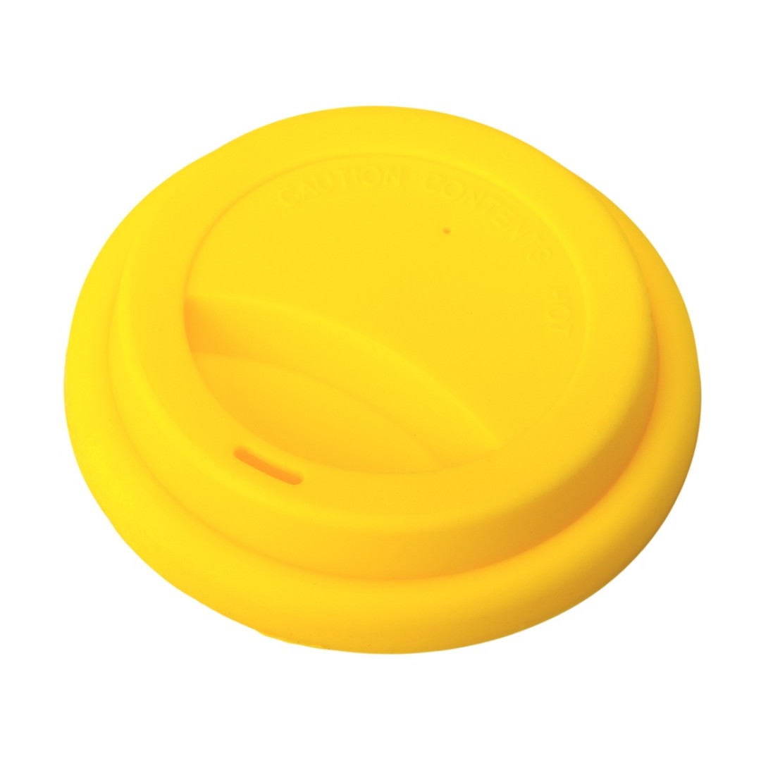 Стакан с силиконовой крышкой "Cafe", желтый