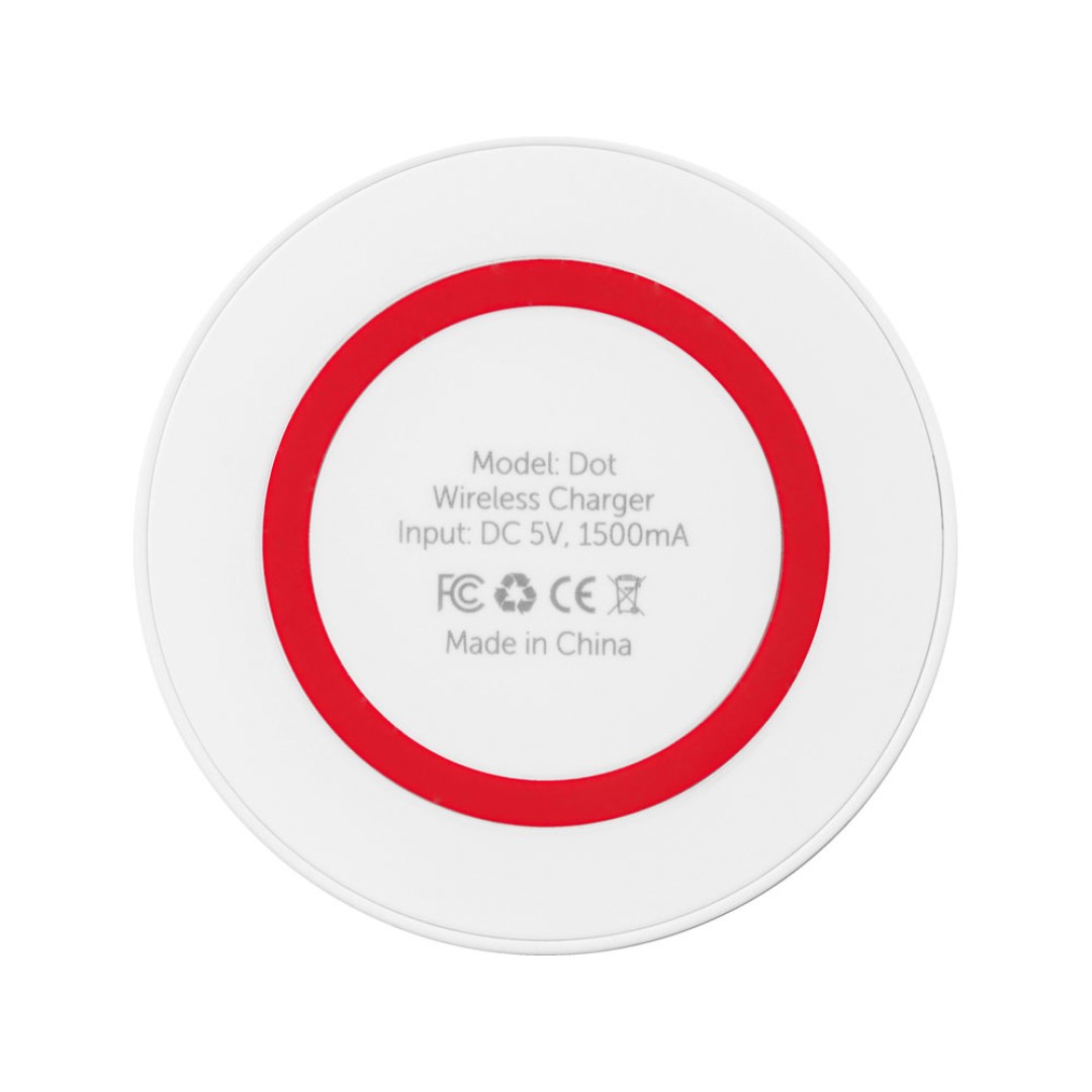Беспроводное зарядное устройство «Dot», 5 Вт, белый/красный