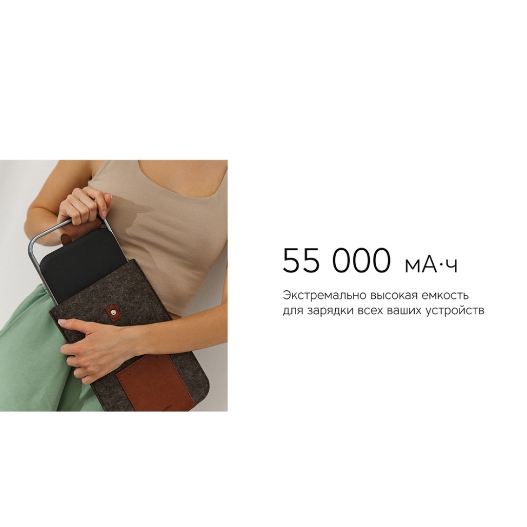 Внешний аккумулятор «NEO PRO Saturn» для ноутбуков с QC/PD, 55000 mAh, черный