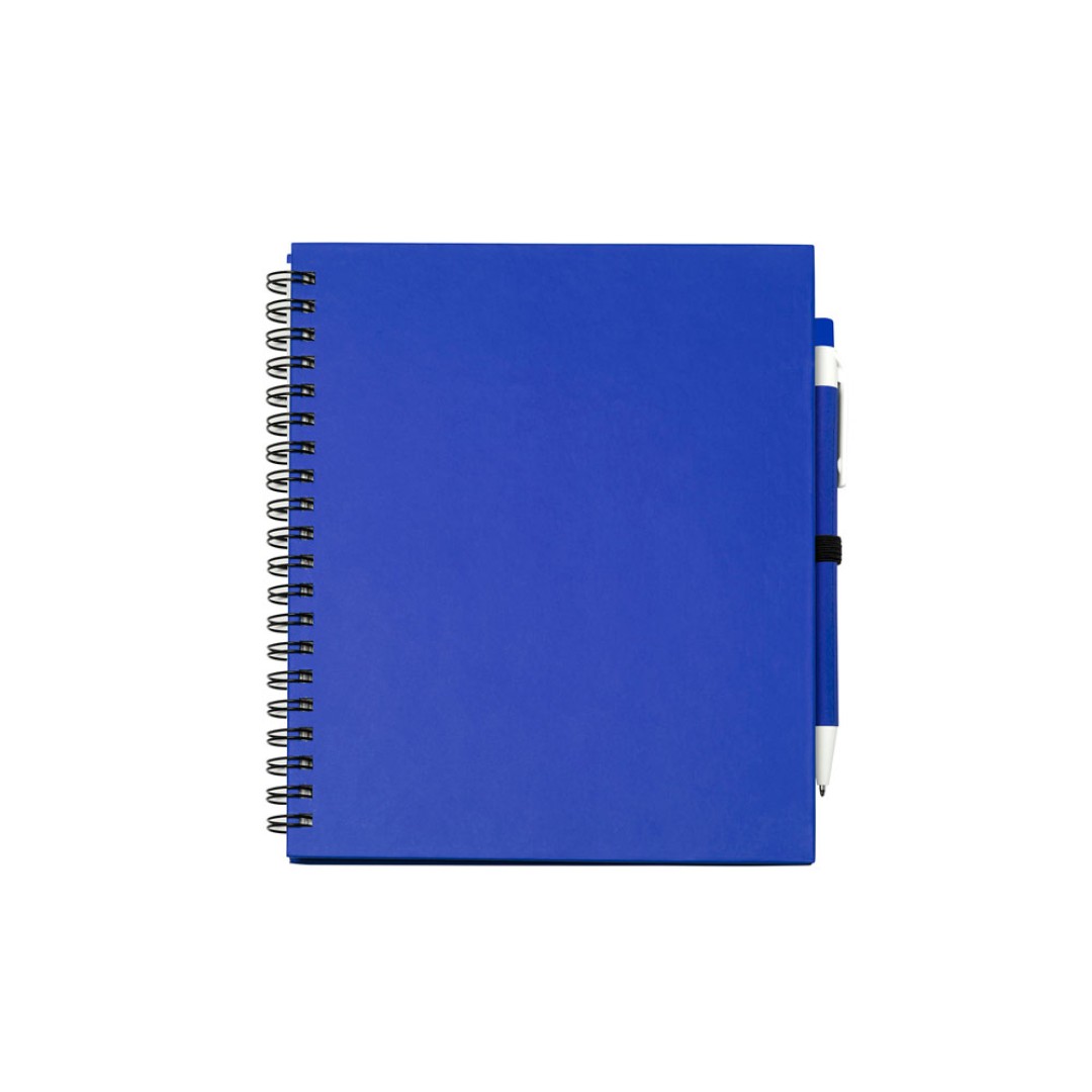 Блокнот LEYNAX с ручкой из переработанного картона, королевский синий