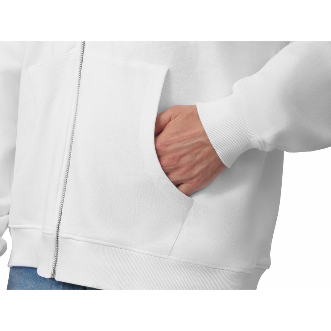 Толстовка оверсайз с капюшоном на молнии «Monaco», белый