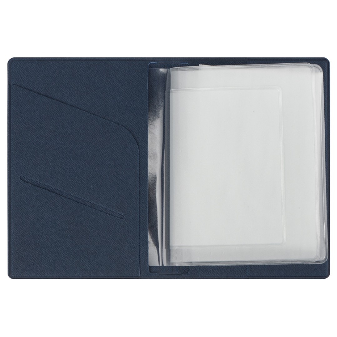 Классическая обложка для автодокументов "Favor", темно-синяя