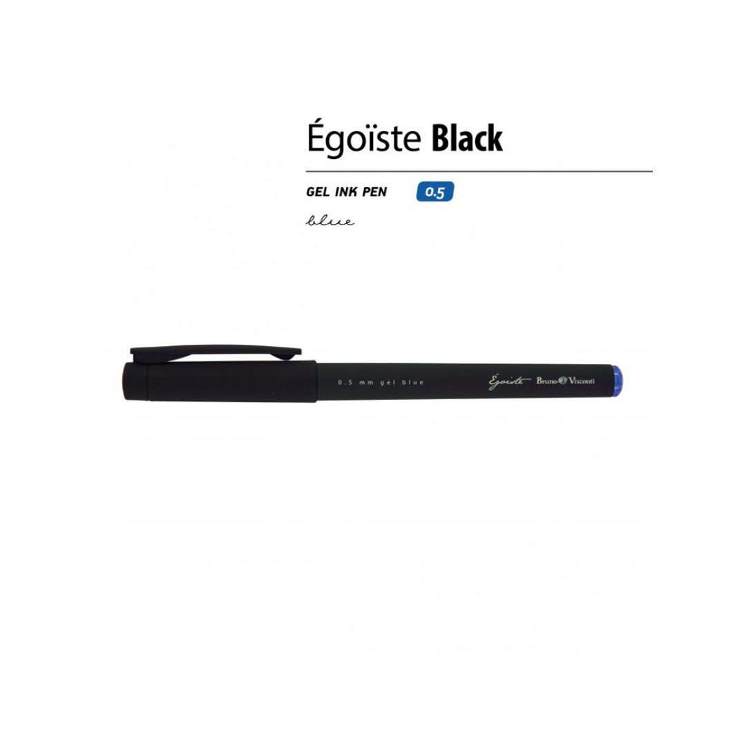 Ручка "Egoiste.BLACK" гелевая в черном корпусе, 0.5мм, синяя