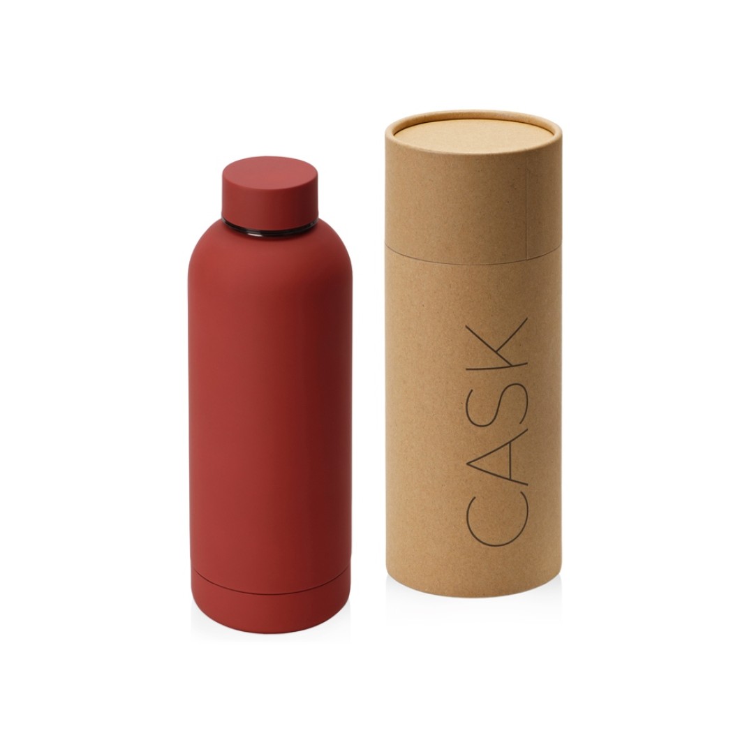 Вакуумная термобутылка "Cask" Waterline, soft touch, 500 мл, тубус, красный