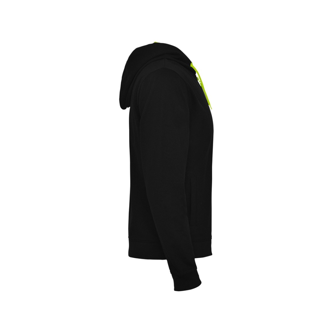 Толстовка на молнии "Fuji", черный/неоновый желтый