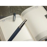 Ручка металлическая перьевая "Sienna" софт-тач, синий