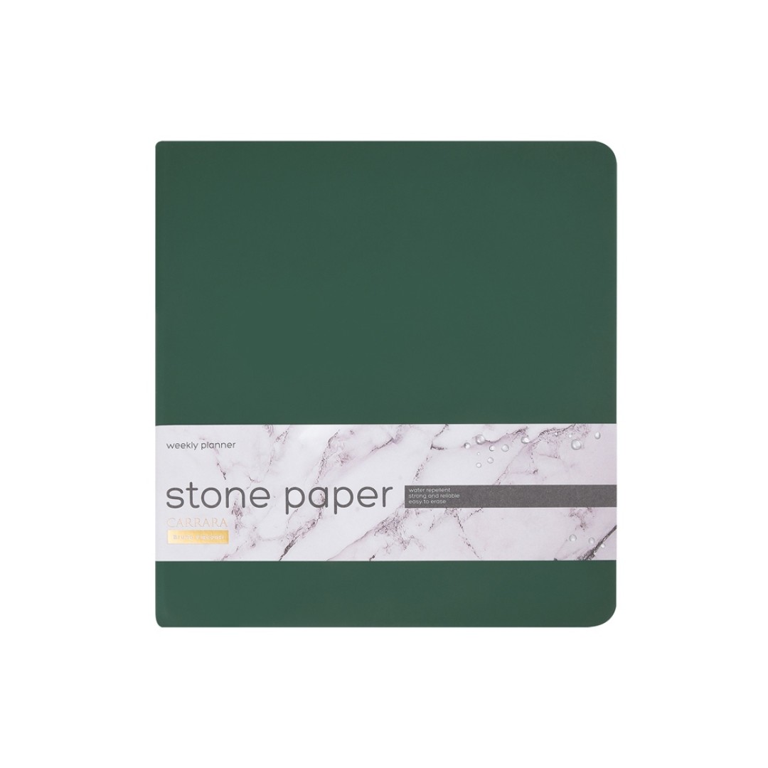 Еженедельник с каменной бумагой А5+ "Carrara", зеленый
