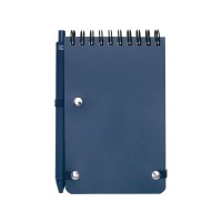 Блокнот Thalaasa формата А6 в твердой обложке из океанического пластика с шариковой ручкой - Синий
