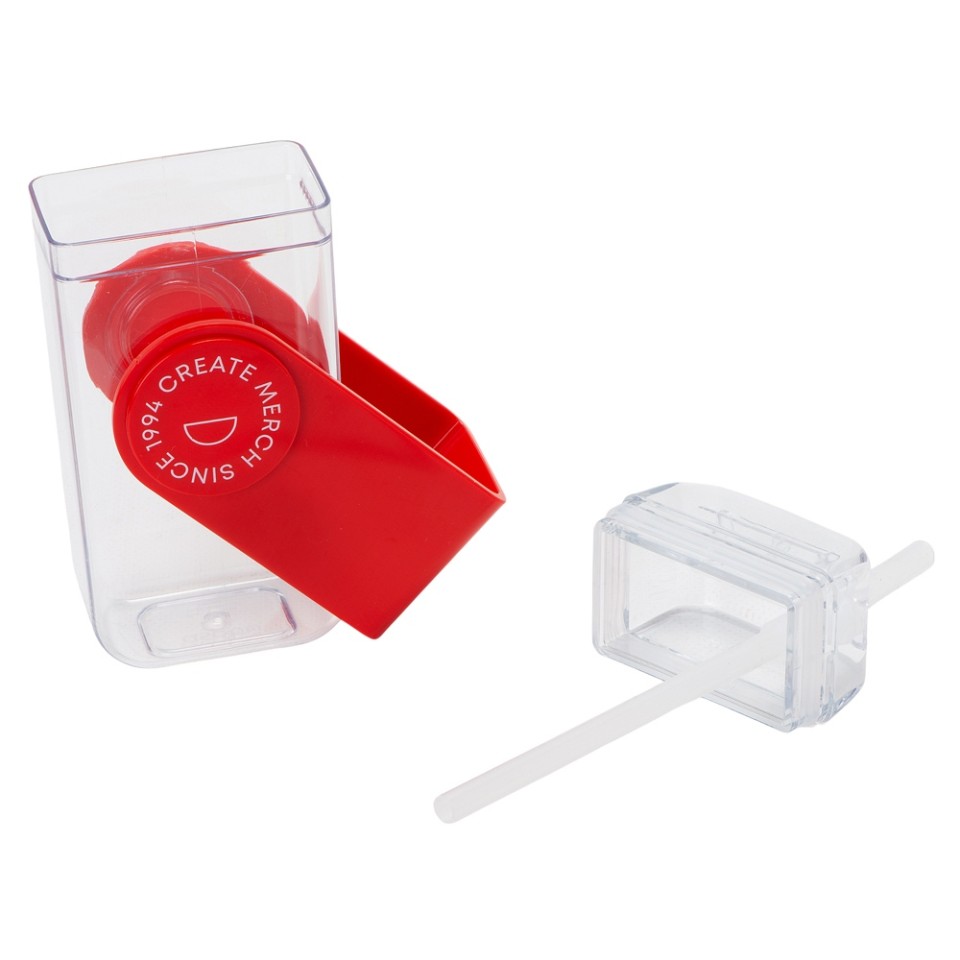 Бутылка для воды JUICY DRINK BOX, красный (тампопечать)