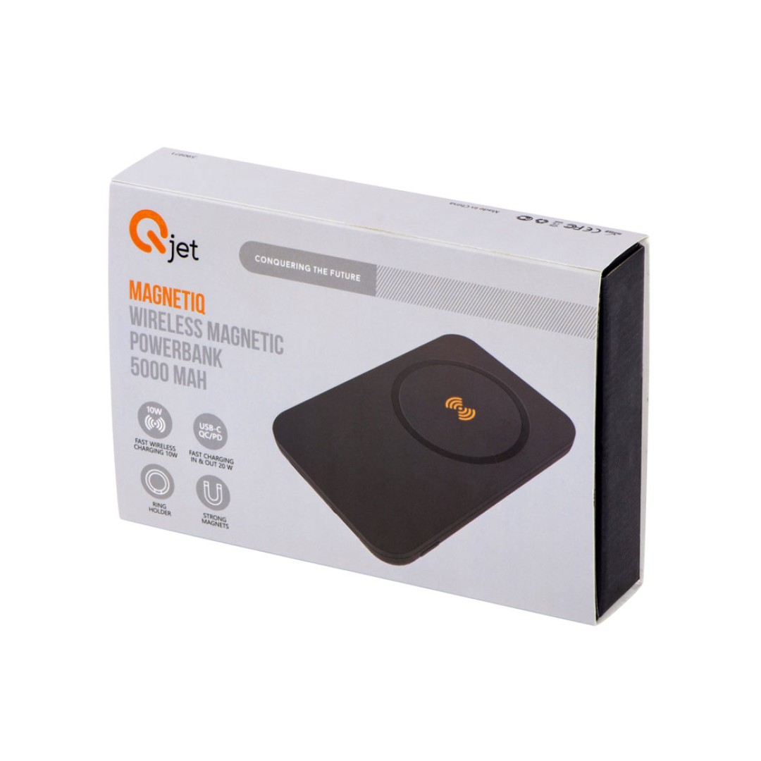 Магнитный беспроводной внешний аккумулятор "MagnetIQ", 5000 mah, 10 W, черный