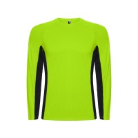 Футболка "Shanghai " мужская с длинным рукавом, неоновый зеленый/черный