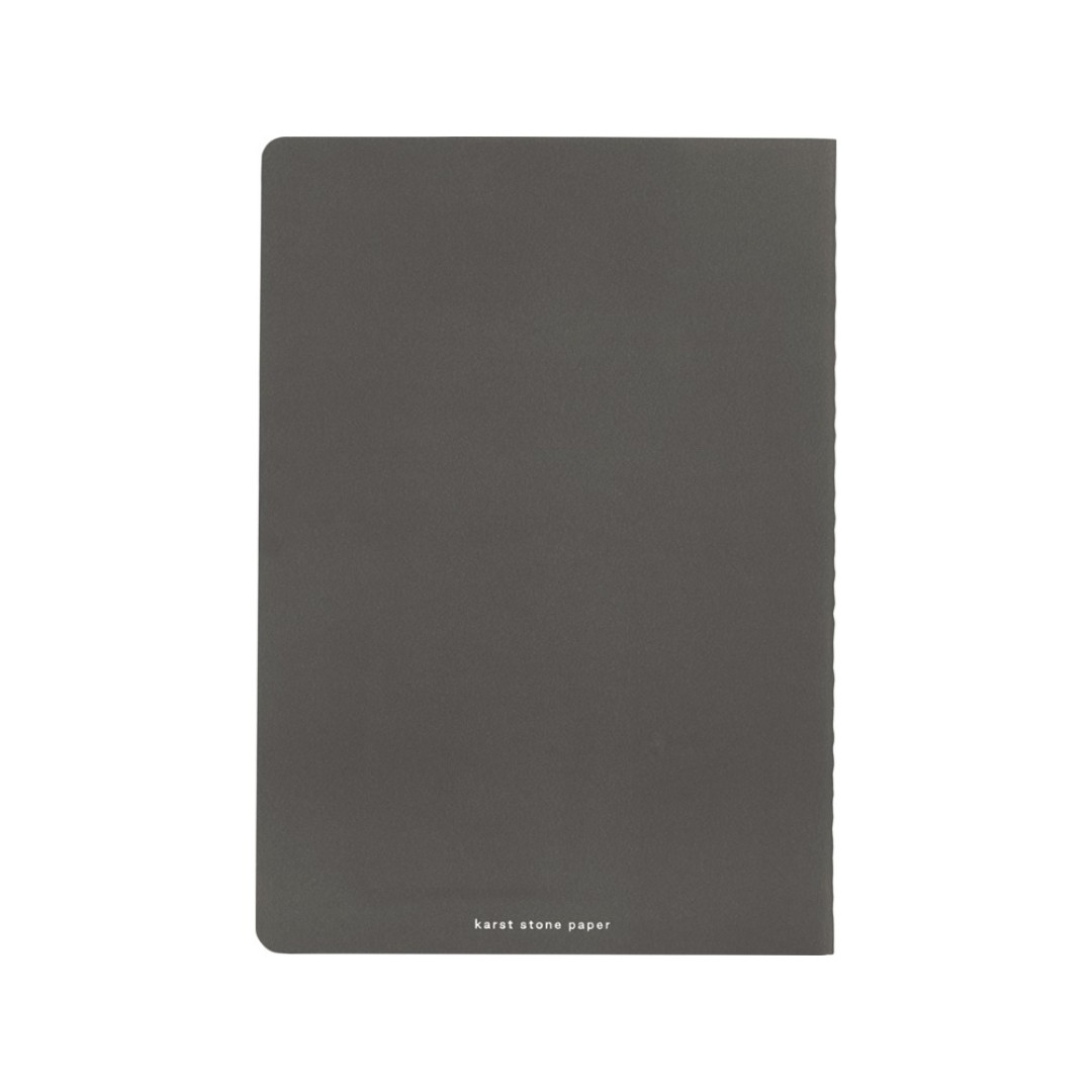 Комплект из двух блокнотов Karst формата A5 с листами из каменной бумаги, slate grey