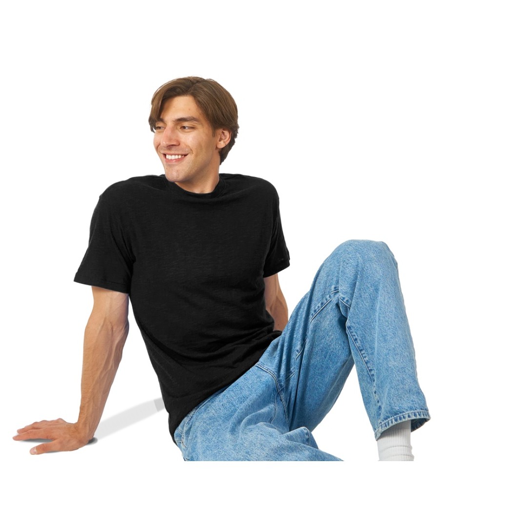 Футболка из джерси с протяжками «Portofino» унисекс, черный