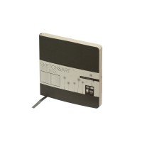 Скетчбук "Sketch & Art" в мягком переплете 145х145 мм, 100 л. бежевой бумаги 100 гр., серый