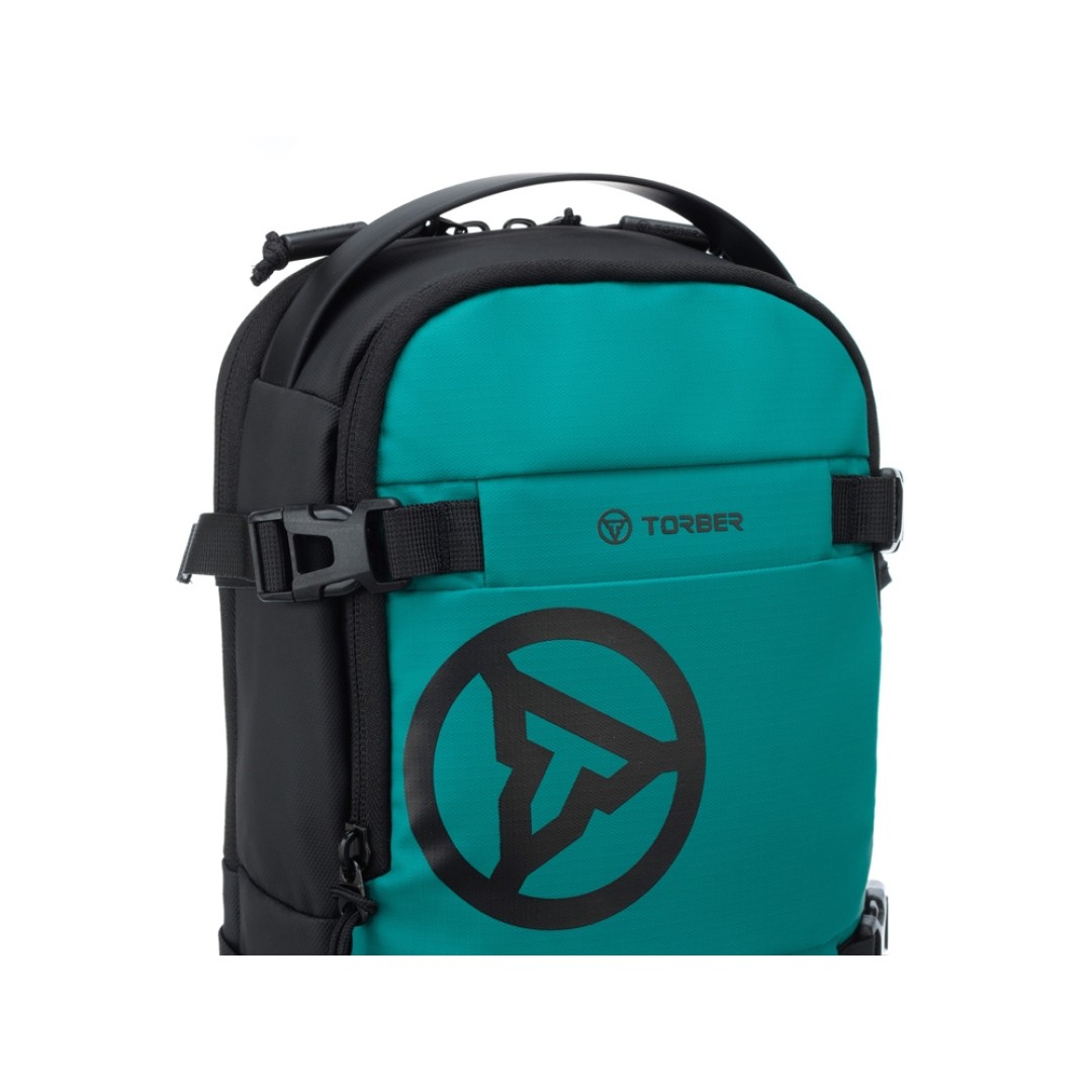 Рюкзак на одно плечо TORBER Xtreme, зелёный/чёрный, 20 х 8 х 31 см, 5л